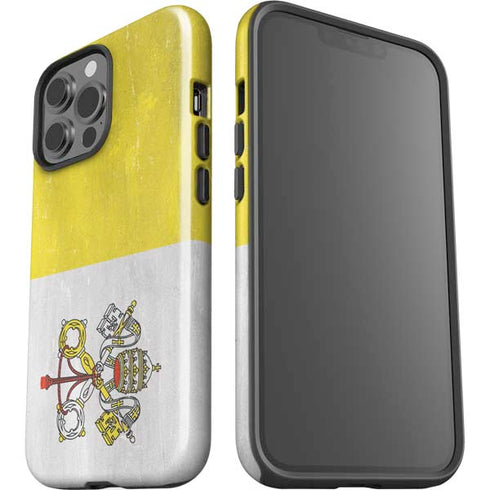 Vatican City Flag Distressed iPhone 15 Pro Max Impact Case